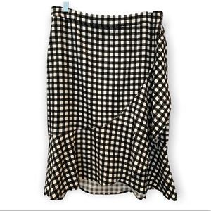 Banana Republic | Buffalo Check Side ruffle midi skirt